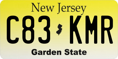 NJ license plate C83KMR