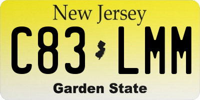 NJ license plate C83LMM