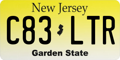 NJ license plate C83LTR