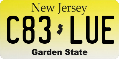 NJ license plate C83LUE