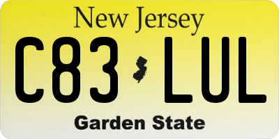 NJ license plate C83LUL