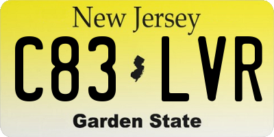 NJ license plate C83LVR