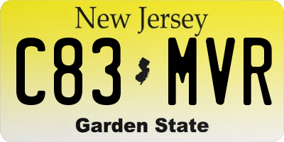 NJ license plate C83MVR