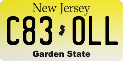 NJ license plate C83OLL