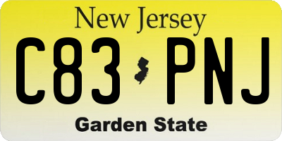 NJ license plate C83PNJ