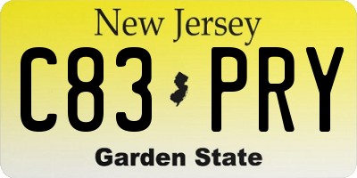 NJ license plate C83PRY