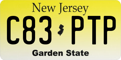 NJ license plate C83PTP