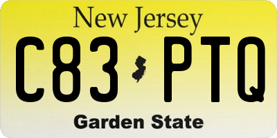 NJ license plate C83PTQ