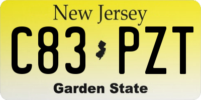 NJ license plate C83PZT