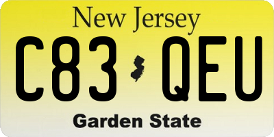 NJ license plate C83QEU