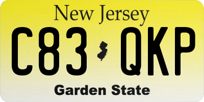 NJ license plate C83QKP