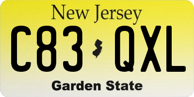 NJ license plate C83QXL