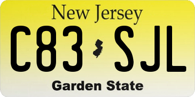 NJ license plate C83SJL