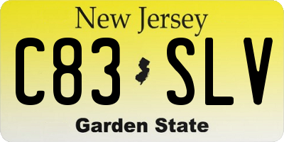 NJ license plate C83SLV