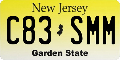 NJ license plate C83SMM