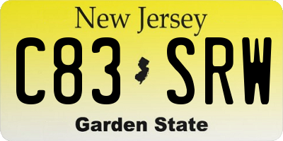 NJ license plate C83SRW