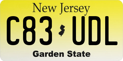 NJ license plate C83UDL