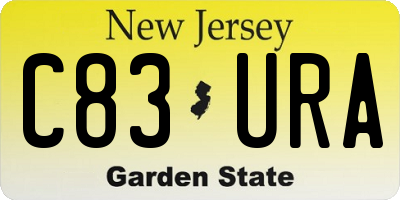NJ license plate C83URA