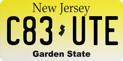 NJ license plate C83UTE