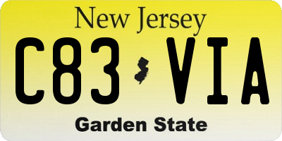 NJ license plate C83VIA