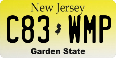 NJ license plate C83WMP
