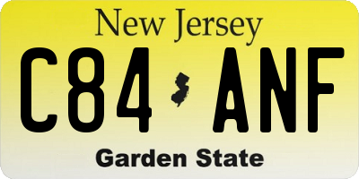 NJ license plate C84ANF
