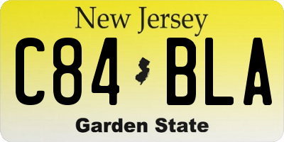 NJ license plate C84BLA