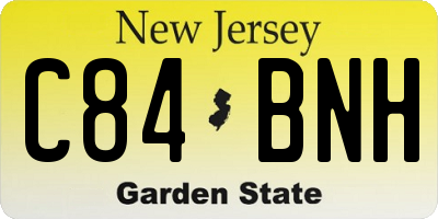 NJ license plate C84BNH