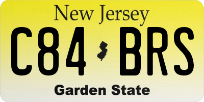 NJ license plate C84BRS