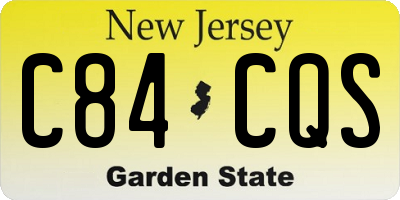 NJ license plate C84CQS