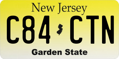 NJ license plate C84CTN