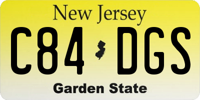 NJ license plate C84DGS