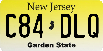 NJ license plate C84DLQ