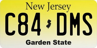 NJ license plate C84DMS