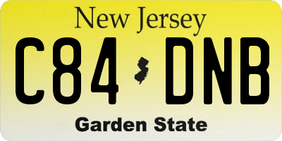 NJ license plate C84DNB