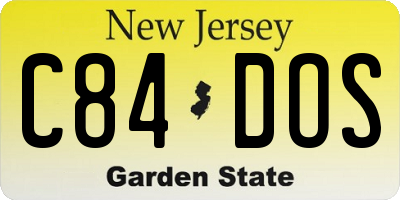 NJ license plate C84DOS