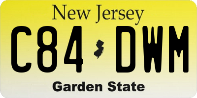 NJ license plate C84DWM