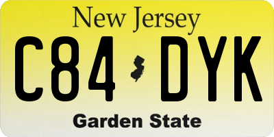 NJ license plate C84DYK