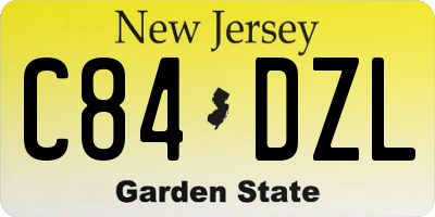 NJ license plate C84DZL