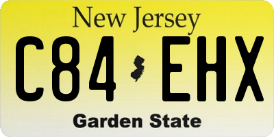 NJ license plate C84EHX