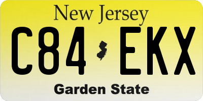NJ license plate C84EKX