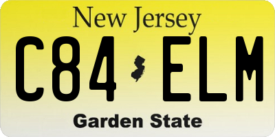 NJ license plate C84ELM