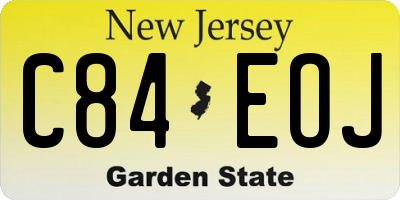 NJ license plate C84EOJ