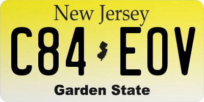 NJ license plate C84EOV