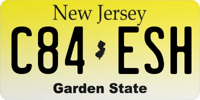 NJ license plate C84ESH