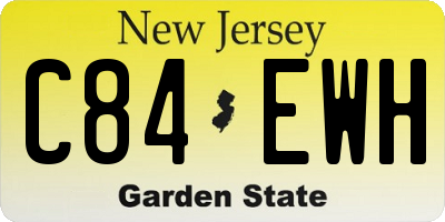 NJ license plate C84EWH