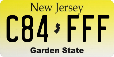 NJ license plate C84FFF