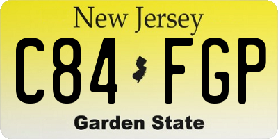 NJ license plate C84FGP