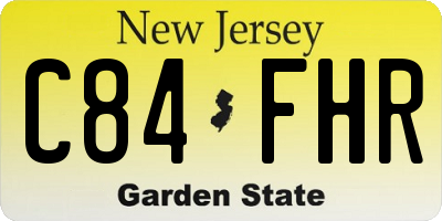 NJ license plate C84FHR