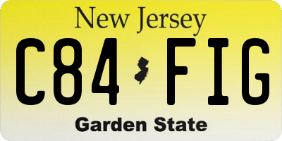 NJ license plate C84FIG